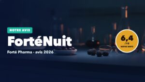Gommes mûre-myrtille et réveil sur fond marine, notre avis sur FortéNuit Gummies, note 6,4/10